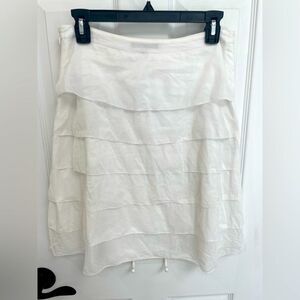 Ann Taylor Tiered Above the Knee White Lined Skirt Women’s Size 4